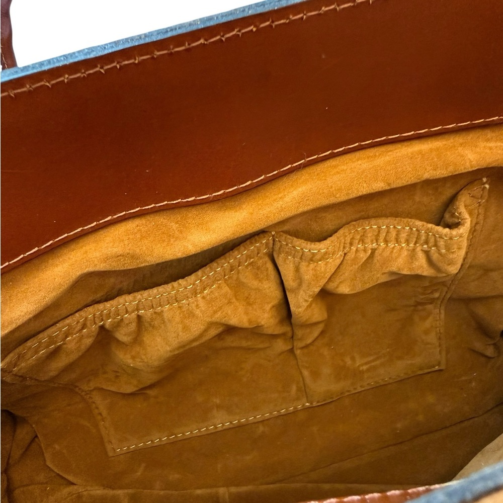 Patricia Nash Vienna Satchel Handbag Tan Tooled Leather Floral Bag NEW Luxury - Picture 9 of 16